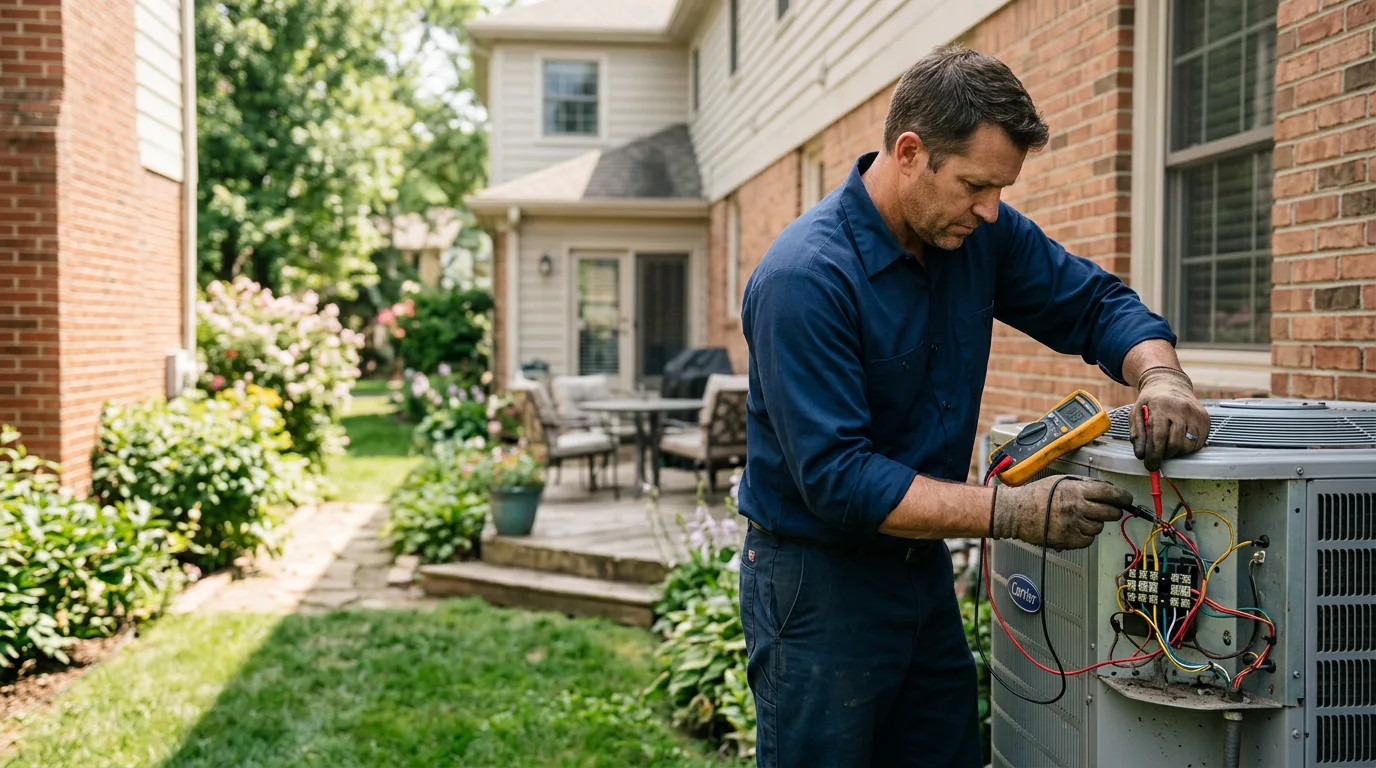 HVAC technician working near Carle Place, NY